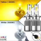 Dual Color H4 LED Headlight Conversion Kit 6000K White 3000K Yellow Hi-Lo Beam