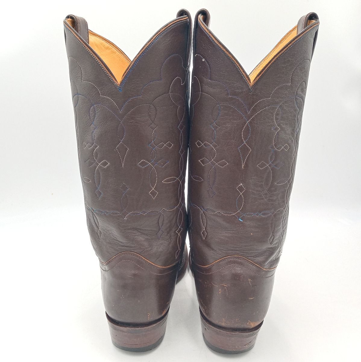 Justin Cowboy Boots Brown Leather Mens 10.5 A Extra Narrow Width
