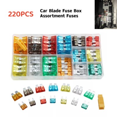 220PCS Blade Fuse Box Assortment Fuses For Car Truck RV Boat Caravan US STOCK
