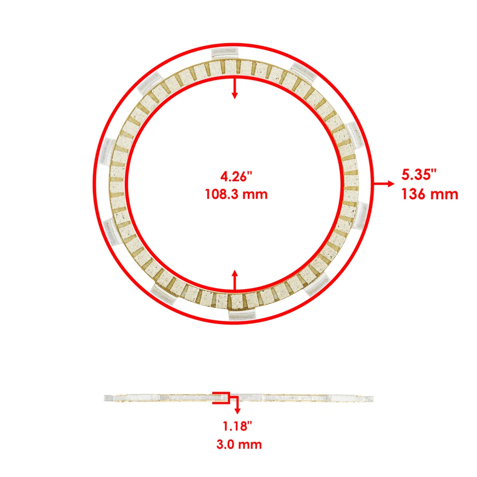 Clutch Friction Plates for Honda CM400C CM400E CM400T 1979 1980 1981 - Image 3 of 4