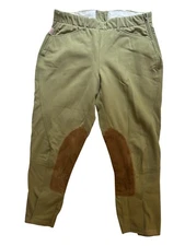 Tailored Sportsman Woman Tan Equestrian Riding Breeches Sz 32 Suede Knee Patches