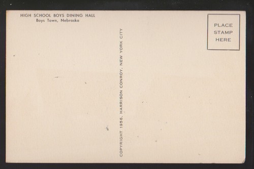 NEBRASKA NE Boys Town High School Dining Hall Postcard PC - Foto 2 di 2