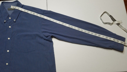 Saddlebred Long Sleeve Button Down Blue Pinstripe Western Shirt Men's Size XL - Picture 7 of 12