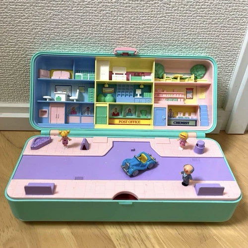 Polly Pocket High Street Money Box with doll Car retro toy Y2K