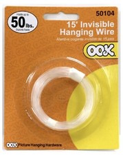 15  Invisible Hanging Wire - Picture Hanging - OOK Nylon Line 50Lb 50104