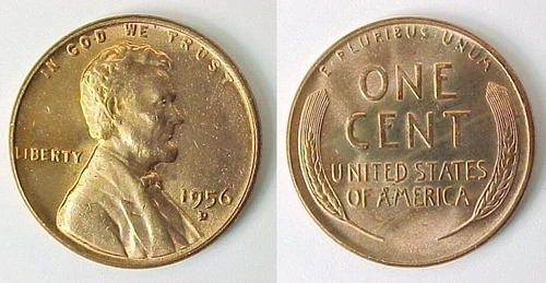 1956 D Lincoln Cent Brilliant Uncirculated BU