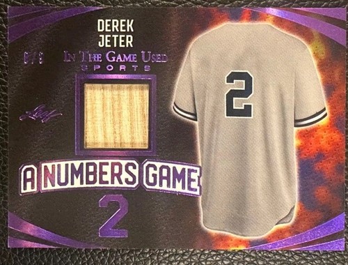 *RARE 8/9* Derek Jeter - 2024 Game Used Bat! Leaf - ITG A Numbers Game Purple