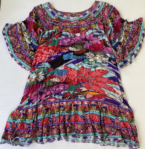The Swank Resort Boho Gypsy Top Kaftan with Crystals & Rhinestones Size 0 (Au 6) - Picture 10 of 12