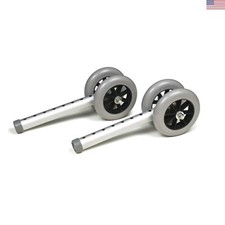Lumex 5" Fixed Bariatric Walker Wheels - Replacement Rollator Accessories, Ru...