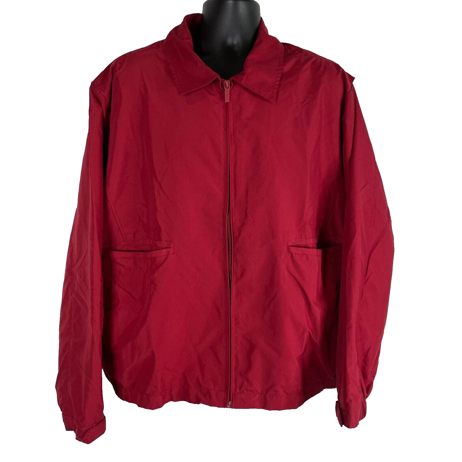 Totes Men's Rain Jacket XL Dark Red Waterproof Rain Coat Mesh Lined Storm Jacket