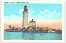 Postcard The Graves Boston Harbor Boston Massachusetts Lighthouse