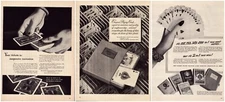 Lot of 3 Vintage 1940's Congress Bicycle United States Playing Cards Print Ads