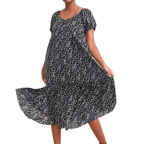 Mango Flowy Viscose Dress Floral Print Midi | eBay