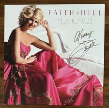 AUTOGRAPHED Faith Hill Joy To The World Pink Vinyl LP SIGNED Beckett BAS COA