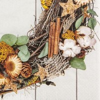 20 Servietten Nachhaltig Country Wreath Landhaus Winter Kranz Baumwolle 33X33Cm