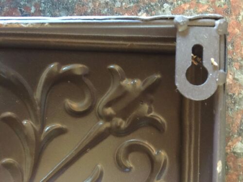 White Distressed Embossed Metal Wall Plaque. Elegant Home Accent - Picture 8 of 8