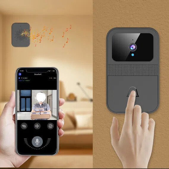 Wireless WiFi Video Doorbell with 640P Night Vision 2-Way Audio and Cloud Storage-image