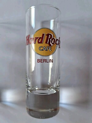 2 Stück Hard Rock Cafe Berlin Classic Logo Red Letter Shot Glass Schnapsgläser.