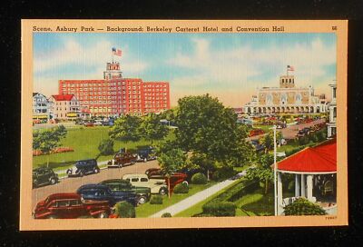 1940s Berkeley Carteret Hotel and Convention Hall Old Cars Asbury Park NJ PC