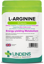 L-Arginine 500mg 90 Capsules Muscle Growth Nitric Oxide Workout Muscle Pump