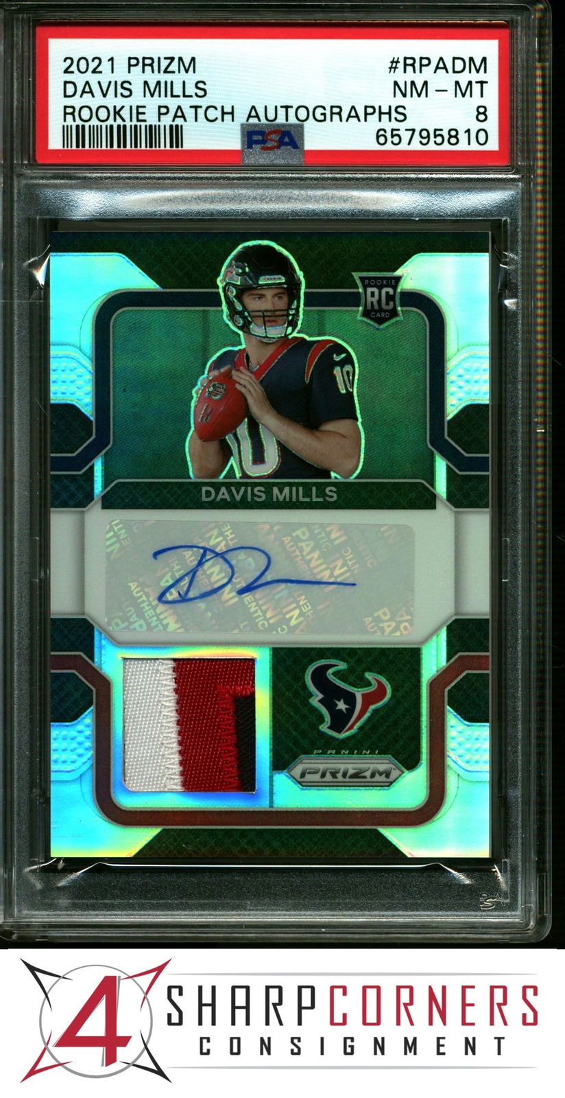 Davis Mills Panini Prizm Rookie Patch Autographs #RPADM Base