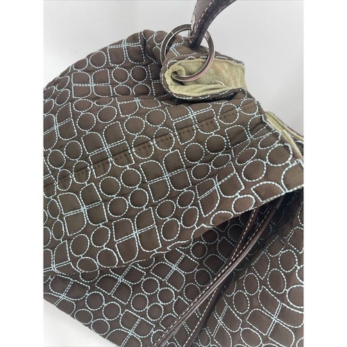 Kate Spade Purse Amanda Brown Teal Aqua Quilted Hobo Satchel Drawstring *READ - Picture 15 of 16