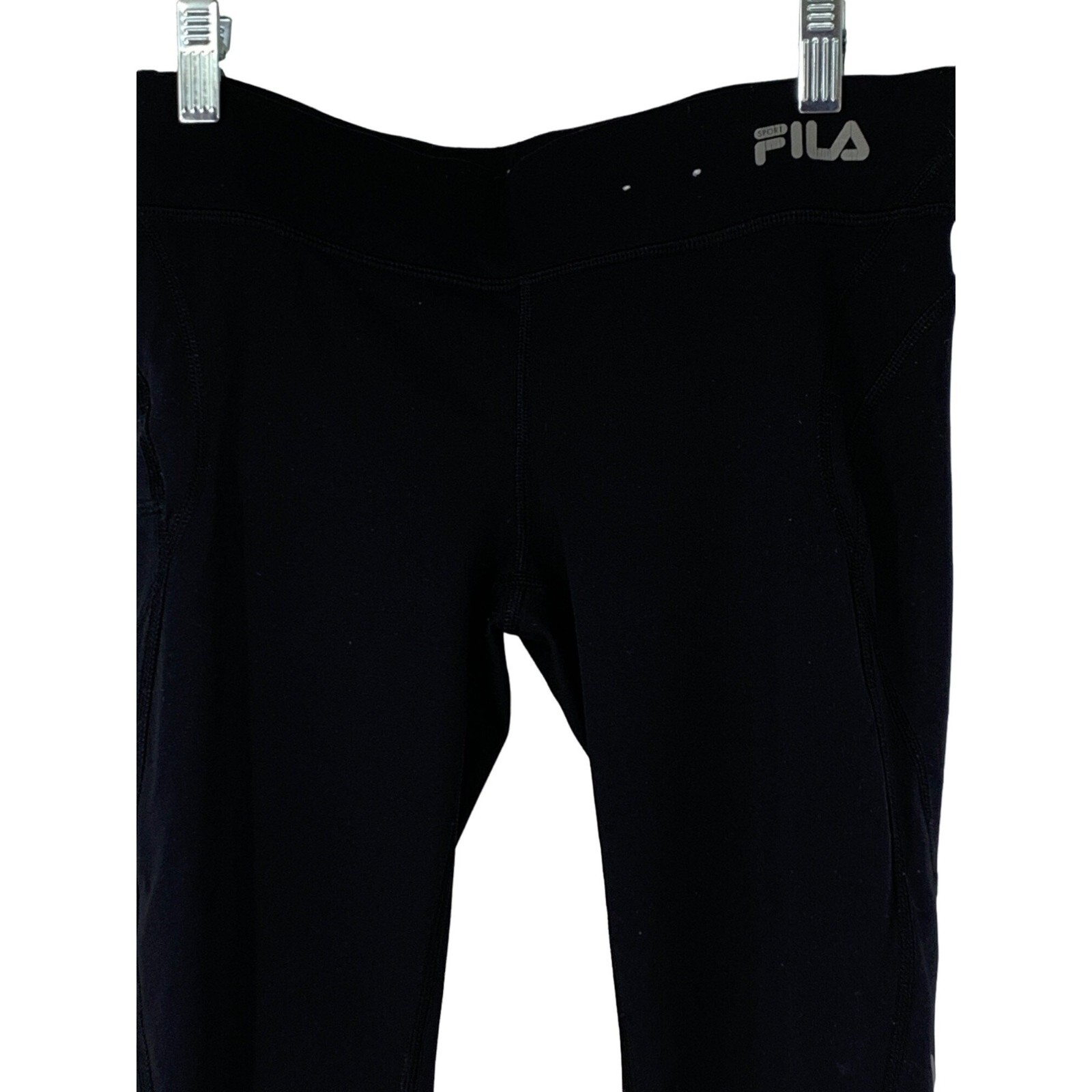 Legging da donna Fila Running Capri crop atletici neri XSmall cerniera tasca 3017