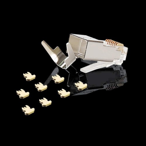 Cat6a CAT7 Shielded RJ45 Plug 8P8C FTP Network Connector 10 Set 1.45mm Wire Hole - Picture 5 of 5