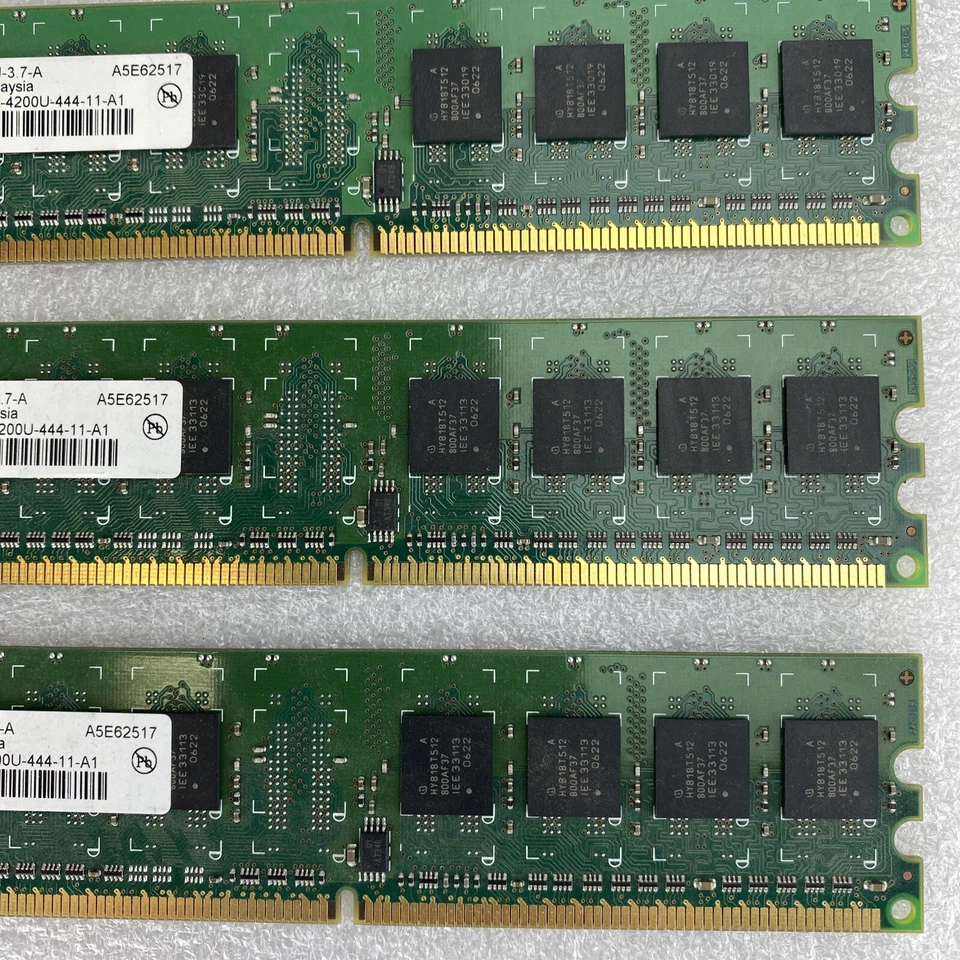 3x 512MB Infineon HYS64T64000HU-3.7-A 1Rx8 PC2-4200U-444-11-A1 desktop RAM - Image 3 of 4