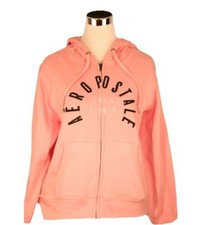 Aeropostale Women Aeropostale Zip-up front fleece Hoodie PINK -Free Shipping