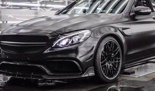 Aletas de parachoques delanteras Canards fibra de carbono para MB C-Class W205 C63 AMG 15-21 - Imagen 6 de 18