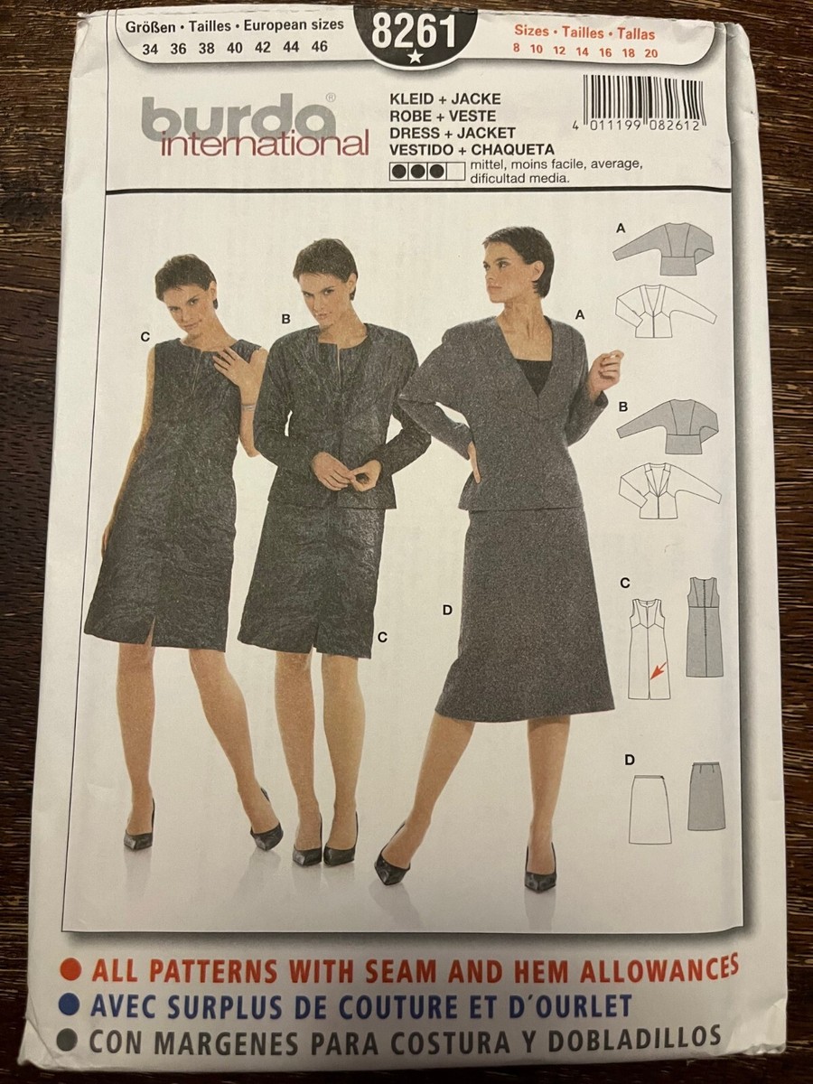 ドール❸ Burda 8261 UNCUT Sewing Pattern, Misses' Dress & Jacket, Size 8-20