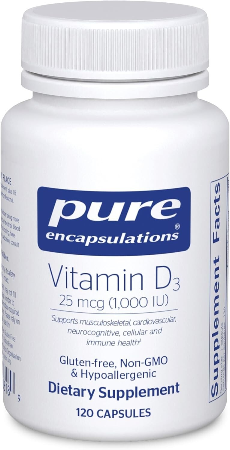 Pure Encapsulations Vitamin D3 1,000 IU, Bone/Immune Support, 120ct Exp 01/27
