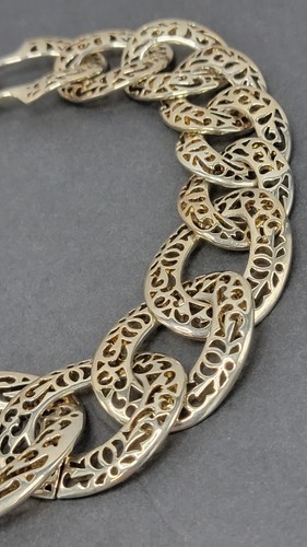 Heavy Open Metal Work Light Goldtone 16 1/2" long Choker - Picture 10 of 14
