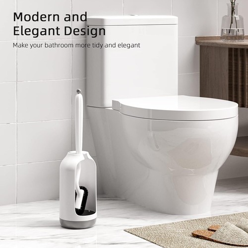 Toilet Bowl Brush Holder Set: Bathroom Deep Cleaning Toilet Cleaner Scrubber und - Picture 5 of 6
