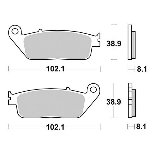 Accossato Bremsbeläge Für Honda CB500 (ab 1997) | Vorderrad | Gesinterte Mischung | 108,5 X 40,1 X 7,7 Mm