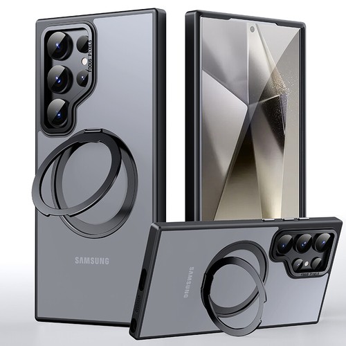 For Samsung S25 Ultra S24 Plus S23 Shockproof Ring Stand Phone Case Alloy Cover - Picture 13 of 15