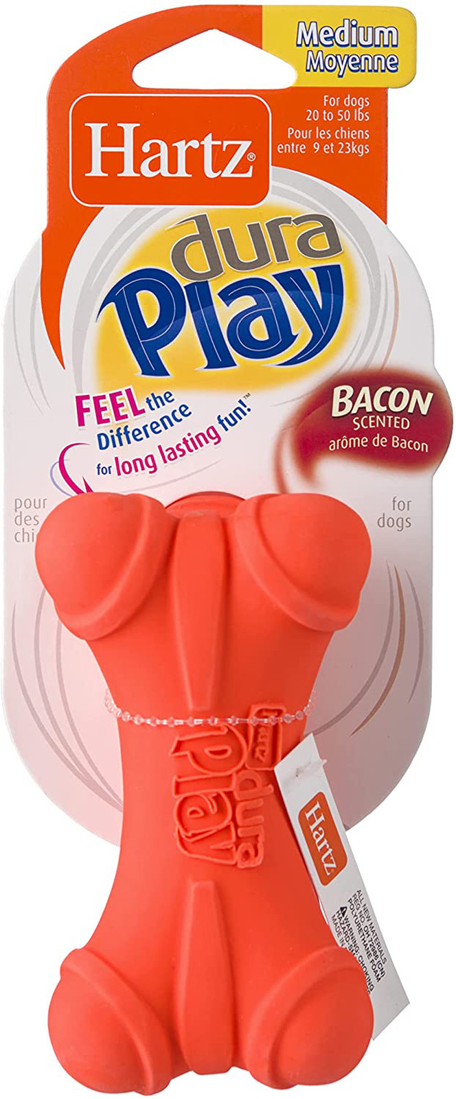 Hartz Dura Play Bacon Scented Squeak Bone Dog Toy 3 Pack Mul