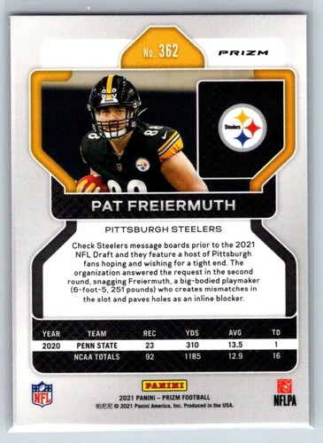 2021 Panini Prizm Red Cracked Ice Rookie Pat Freiermuth - Picture 2 of 2