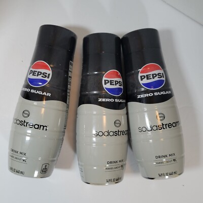 Lot Of 3 SodaStream Pepsi Zero Soda Mix each 14.9 fl oz - 24 Servings - Exp 7/25