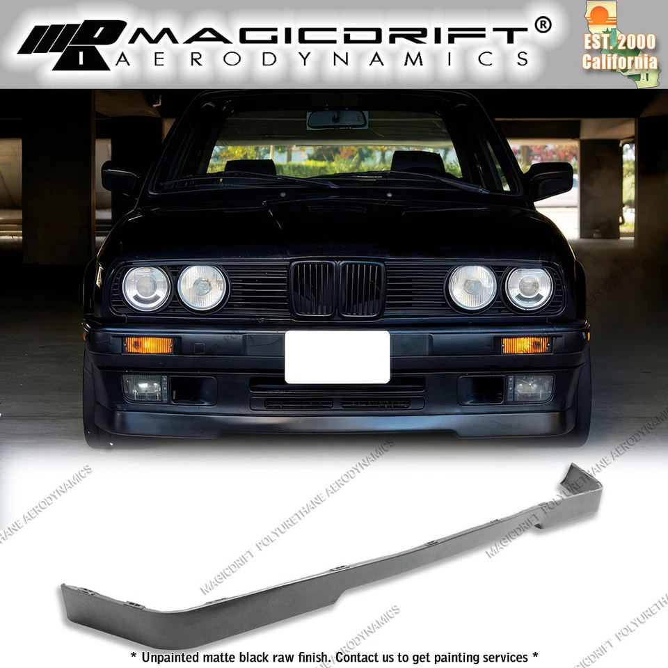Fit For 1984-1992 BMW E30 3-Series 325i OE IS M-Tech Style Front Bumper Chin Lip - Image 3 of 4