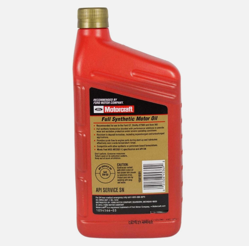 Motorcraft XO5W50QGT Engine Oil Full Synthetic SAE 5W-50, 12 Quart Case