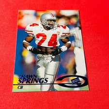 Shawn Springs .. ROOKIE BLUE .. Ohio State / Seahawks .. 1997 Press Pass Card 23. rookie card picture