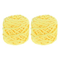 2 KnäUel Chenille Chunky Garn, 200G/7Oz PlüSchiges Dickes Garn (Hellgelb, 45M)