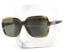 Chanel Sunglasses ch5505A 1729/58 Olive Green Tortoise Polarized with Case NWT
