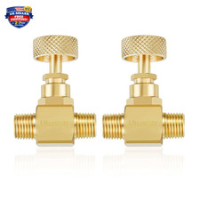 Needle Valve Brass Heavy Duty 1/4 Inch Male NPT Connection 2 Pack Industrial