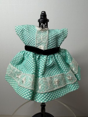 Vintage Vogue Ginny Doll Dress & Panties / 1950s Tagged / Turquoise & White