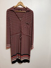 Tommy Hilfiger Dress Womens 10 Multicolor Long Sleeve Elastic Belt Waist Pocket
