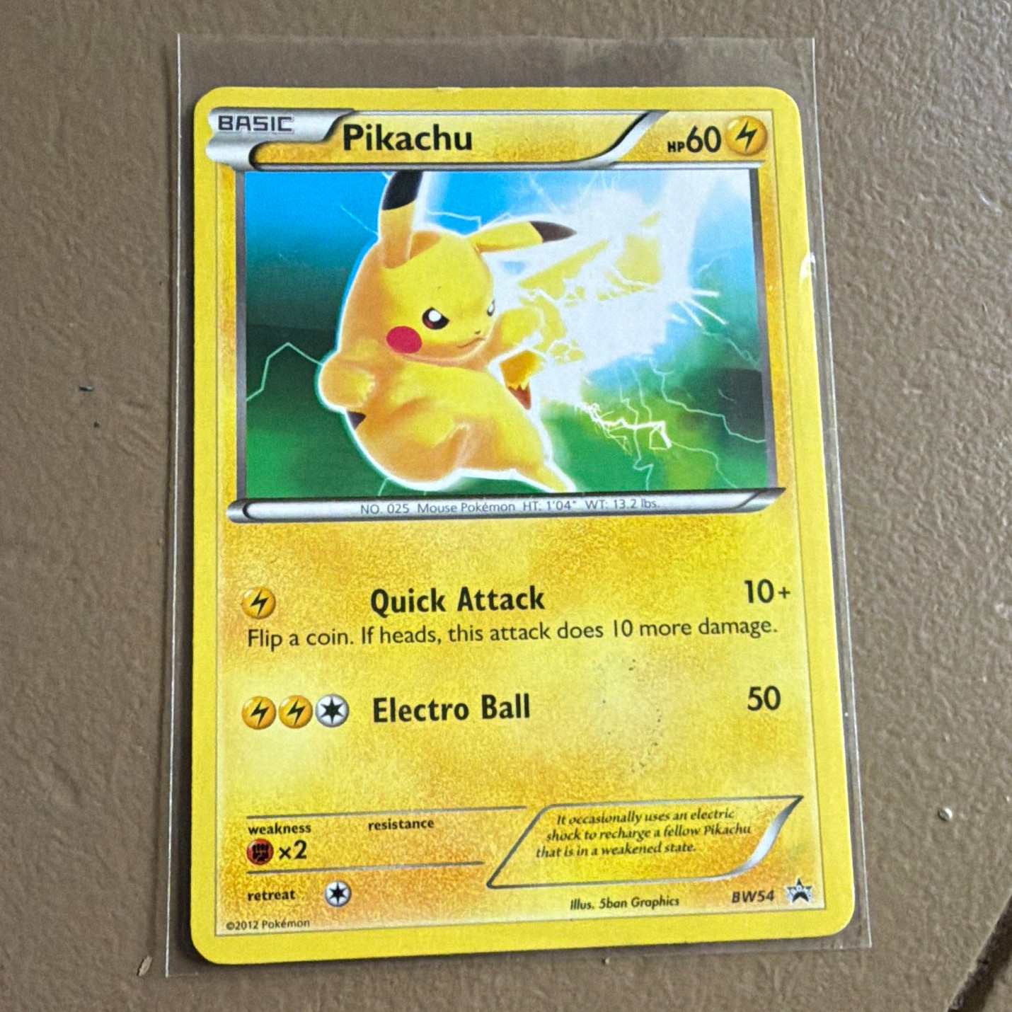 The Pokémon Company Pikachu BW54 Black & White Promo Holo 60HP EN 2012