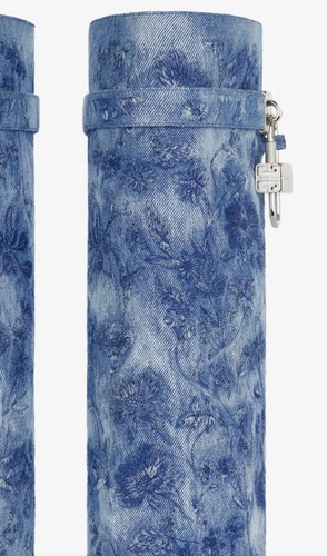 GIVENCHY NUOVO CON SCATOLA $2650. Denim al ginocchio Shark Lock con ricamo floreale blu S10 - Foto 6 di 7